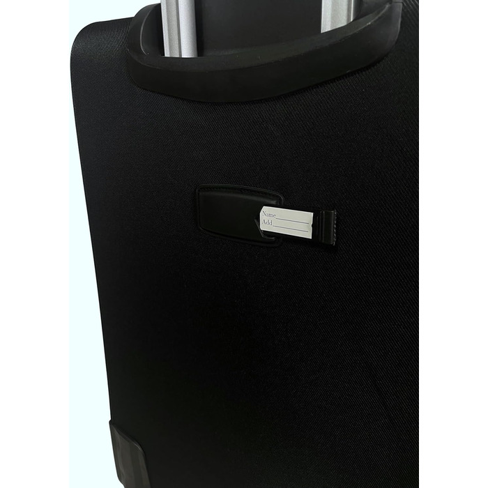 Чемодан-ролер Stoff з можливістю розширення, 4 колеса (M/L/XL/XXL або набір 4 шт.), м'який, великий (75 см), чорний