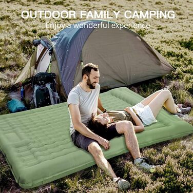 Douthfolle Twin XL Camping Sleeping Pad - 12cm Thick Inflatable Sleeping Mat with Foot Pump - Waterproof & Outdoor