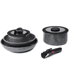 Набір посуду ROSSETTO 7 предметів: каструлі, сковороди з антипригарним покриттям, нержавіюча сталь, PFOA & PFOS-free