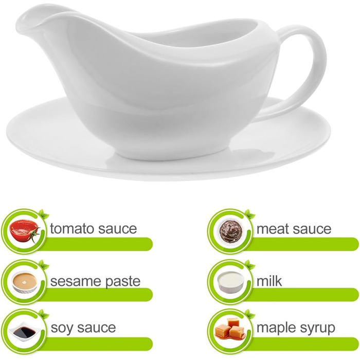 Cabilock Saucepan with Ergonomic Handle, White, Fine Porcelain, Saucepan and Tray for Sauces, Dressings, Salad, Microwave and Dishwasher Safe