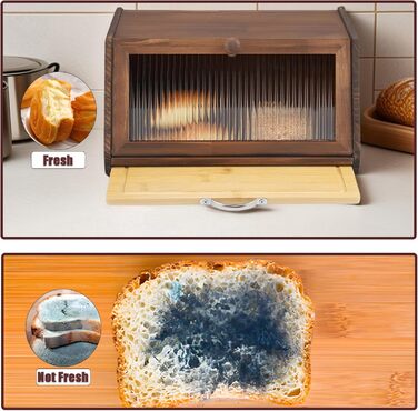 Дерев'яний хлібний ящик з кришкою та дощечкою для нарізання, Brotaufbewahrung