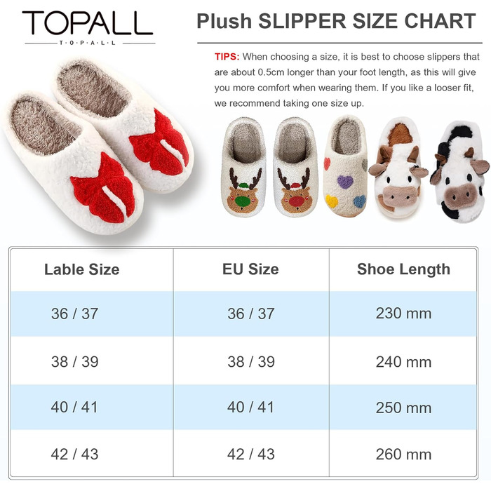 Теплі жіночі халапи-домашні тапочки TOPALL на зиму, пухнасті, антиковзаючі для жінок/чоловіків/унісекс (Bowred, 36/37 EU)