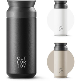 Термокружка з нержавіючої сталі 350 мл | Термокружка для кави та чаю на винос | З подвійними стінками, ізольована, не протікає | Travel Tumbler | Зберігає тепло 4 години / холод 8 годин (Чорний Midnight)