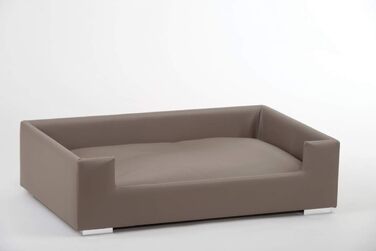 Софа для собак Candy | М'яке ліжко-диванчик для собак з бортиками | Ідеальне собаче ліжко для подорожей | Корзина-ліжко для маленьких собак (Taupe)