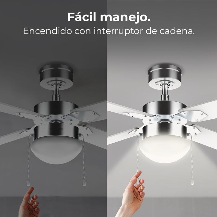 Стеляний вентилятор Cecotec EnergySilence Aero 450 IronBlack з підсвічуванням, 50W DC, діаметр 106 см, 3 швидкості, 4 лопаті, режим Зима/Літо