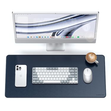 Килимок для миші SATECHI преміум PU блакитний 68x31.5 см для офісу та дому