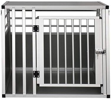 Транспортна переноска для собак EUGAD, алюміній, 80x65x65 см, сіра - переноска для собак, котів, авто, подорожі