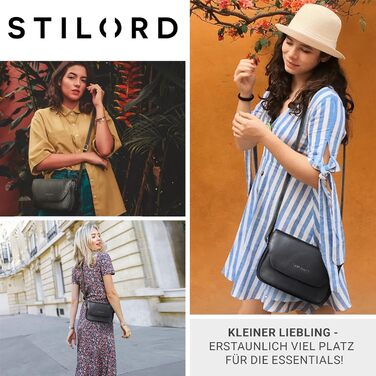 Стильна жіноча сумка-месенджер STILORD Esther з натуральної шкіри вінтаж, чорна – класична вечірня та повсякденна сумка