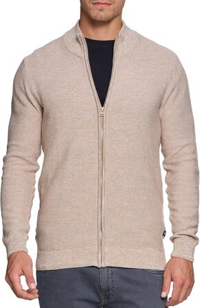 Чоловічий кардиган Indicode INWestmoon з коміром-стійкою | Тонкий в'язаний кардиган з бавовняної суміші (3XL, Кукурудзяний колос)