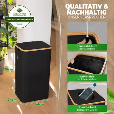 Deposit bottle collection container with lid and carrying bag | Deposit container with holes, rotatable | Ideal deposit bottle storage, empty container collection container, bottle collector (Black, without print)