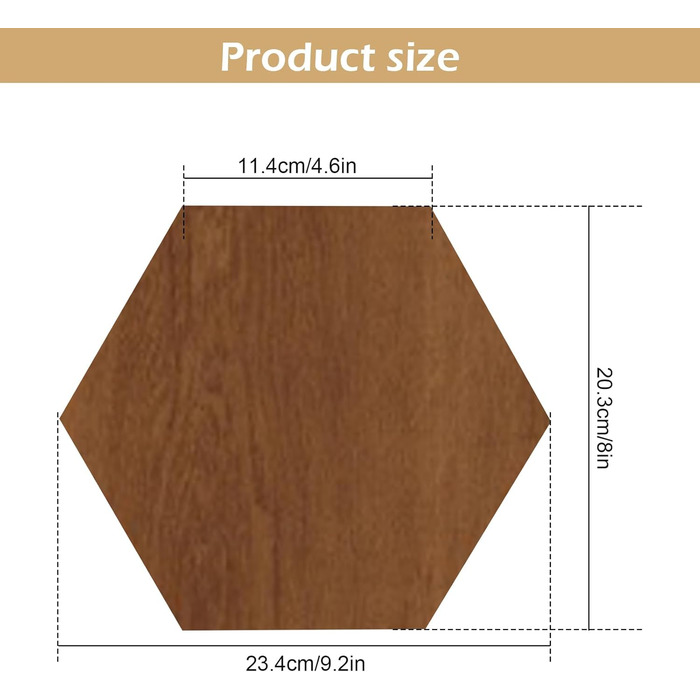Набір шестикутних акустичних панелей MENAYODA, самоклеючі звукопоглинаючі плити для стін, стелі та дверей, висока щільність, темно-коричневий, 12 шт.