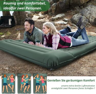 Каремат самонадувний Camping 2025, 12 см, з підголівником 16 см та помпою - для туризму, пляжу, кемпінгу. Ультралегкий, міцний