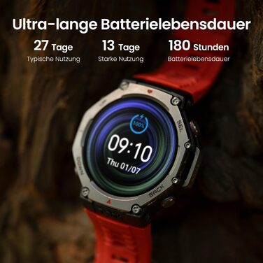 Смарт-годинник Amazfit T-Rex 3 Outdoor 48мм AMOLED GPS NFC Чорний