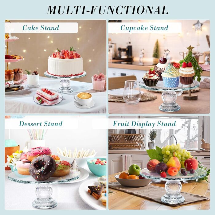 Обертова підставка для тортів Uten: кришталева платформа для декорування випічки