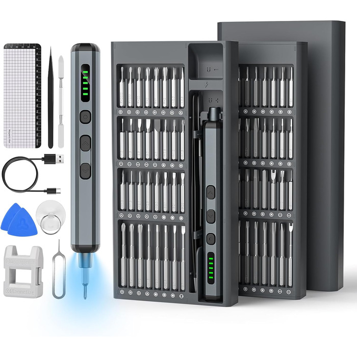Набір викруток преміум-класу 74 в 1 з магнітними бітами для ремонту iPhone, ноутбуків, окулярів та годинників