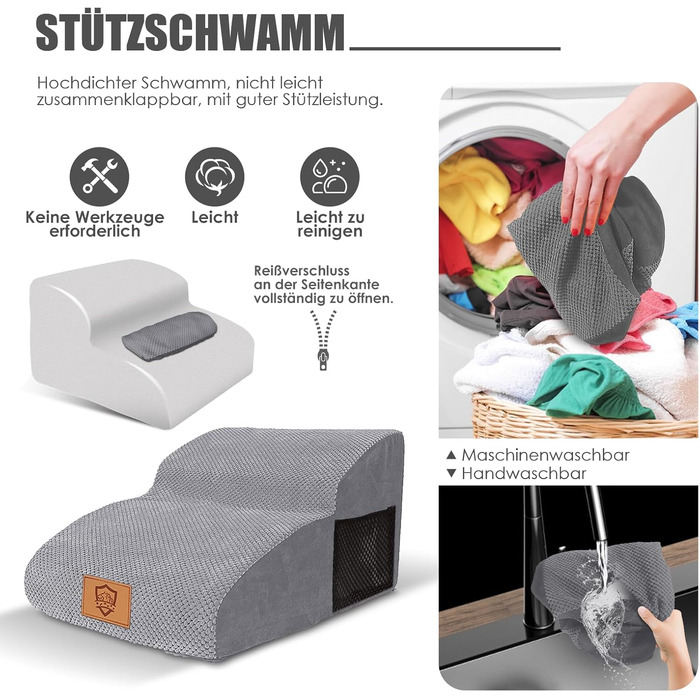 Сходинки для собак Myiosus: 2 сходинки, водонепроникні, з неслизьким покриттям, для диванів та ліжок, знімний чохол, портативні, сірого кольору