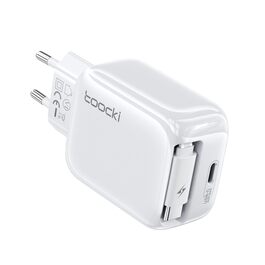 Зарядний пристрій USB-C toocki GaN 67W з LED дисплеєм та вбудованим кабелем 30W для MacBook, iPhone 17 Pro Max, Samsung Galaxy S24 Ultra/S23, Nintendo Switch, ноутбуків та смартфонів
