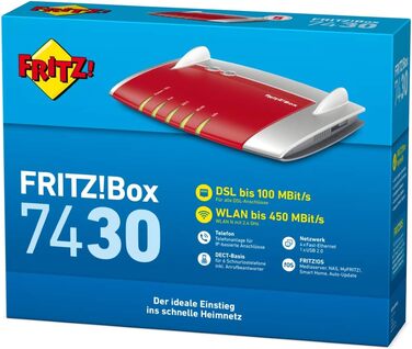 Роутер AVM FRITZ!Box 7430: VDSL/ADSL, Wi-Fi N, Mediaserver, DECT-база