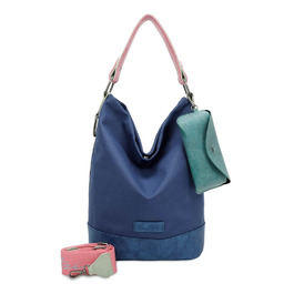 Сумка жіноча Fritzi Izzy Olga Canvas Hobo, веганська, з регульованим ременем, 37x27x17 см, багатокольорова (Navy)