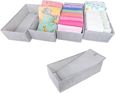For IKEA dresser; THE ORIGINAL; perfect fit; Stable base; Drawer organization system for changing supplies, children's clothes, socks, underwear; 5-piece set (HEMNES FileFolding)