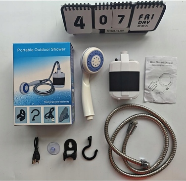 Акумуляторний мобільний душ із присоскою та гачком, 2200 мАг