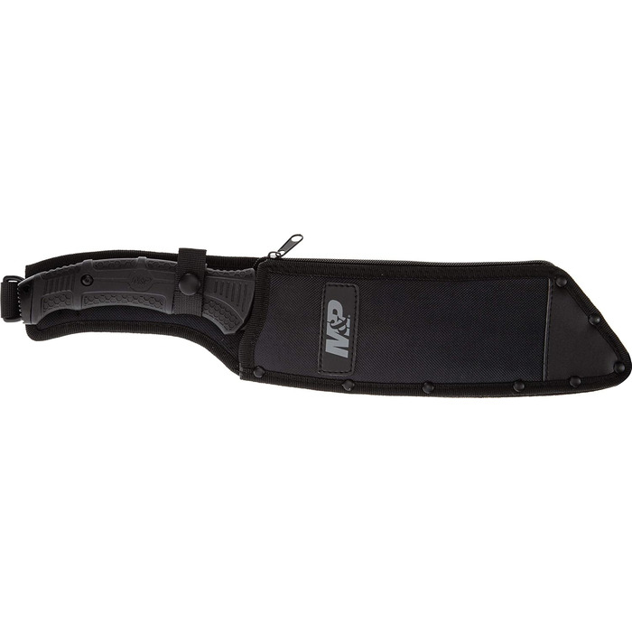 Мачете Smith & Wesson S&W M&P Extraction and Evasion, сталь 420, гумова ручка, пила, нейлоновий чохол, чорний
