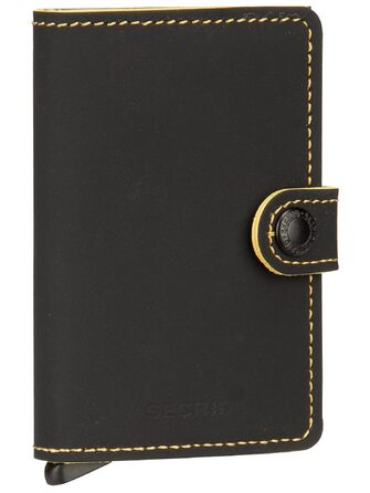 Secrid Miniwallet Matte: Стильний гаманець для жінок та чоловіків, чорно-охровий (10.2 x 6.5 x 2.1 см)