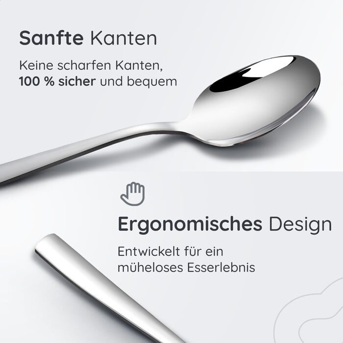 Stainless Steel Cutlery Set 12 Persons Essential with Steak Knives (72-Piece) - Dishwasher Safe, Silver Cutlery, Cutlery Set, Dining Cutlery, Cutlery Set 12 Persons - Table Cutlery for Home/Party