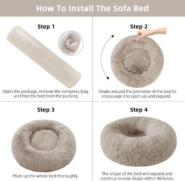 Кругле ліжко для котів та собак Nisrada, 70 см, світло-рожеве, з антиковзною основою, для кошенят та собак маленьких та середніх порід