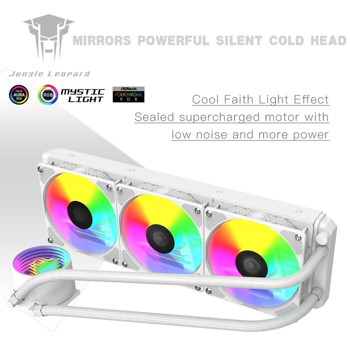 Система водяного охолодження CPU Jungle Leopard TK1 ARGB (240WH) - для Intel LGA115X/1200/1700/1366/2011/2066, AMD FM2/FM2+/AM3+/AM4/AM5