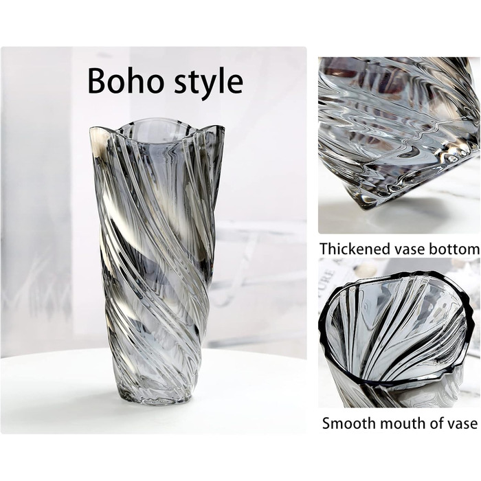 Скляна ваза для квітів, сучасний мінімалістичний дизайн, ручної роботи, для дому, декорування, гідропоніки, подарунок на весілля або новосілля, сірий колір