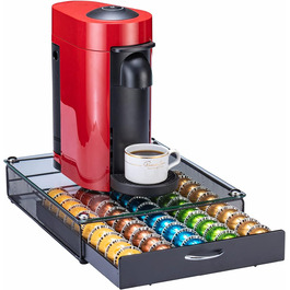 Тримач для капсул Nespresso Vertuo Rice Rat, 50 капсул, чорний, скляний каркас