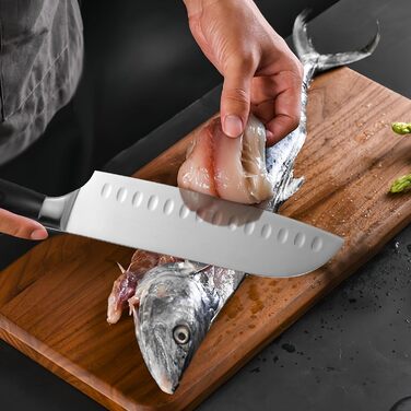 Ніж кухарський Santoku 17 см з нержавіючої сталі XFNlumere – міцний, гострий, з ергономічною ручкою