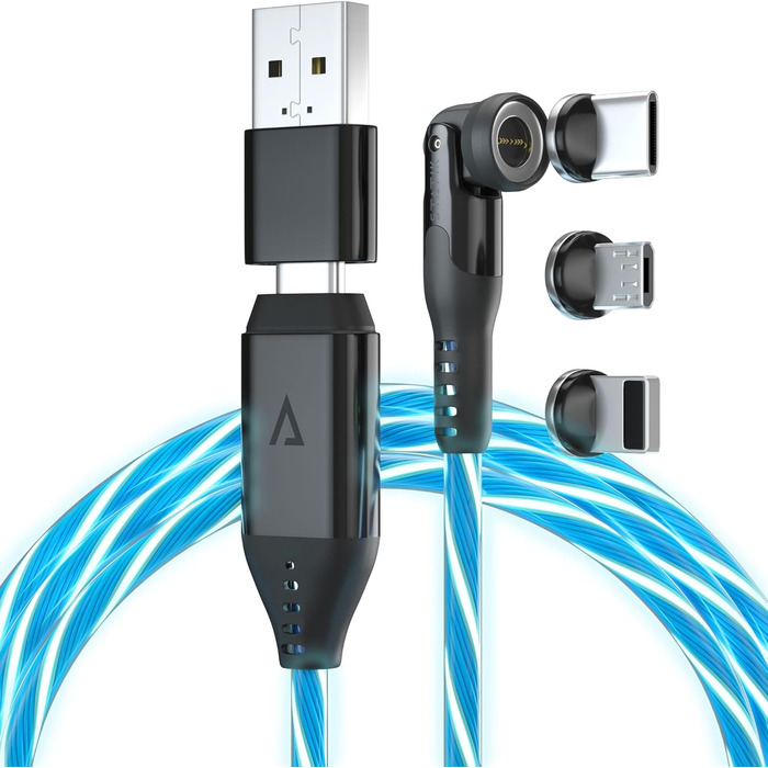 Кабель iProdukt GloBright 360 Pro 2. Gen: LED, магнітний, USB-C, 2м, обертання 90/180/360°