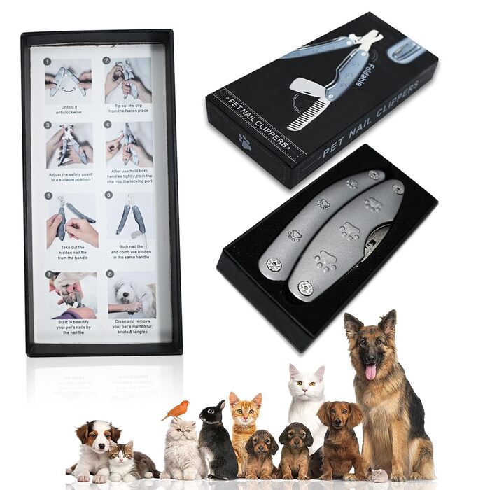 Набір для стрижки кігтів собак: тихий, професійний, для всіх порід, з металевим шліфувальником