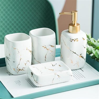 Набір для ванної кімнати Icegrey (4 шт) - розкішний аксесуар, зелений колір. Набір для ванної кімнати, декор, світло, розкіш.