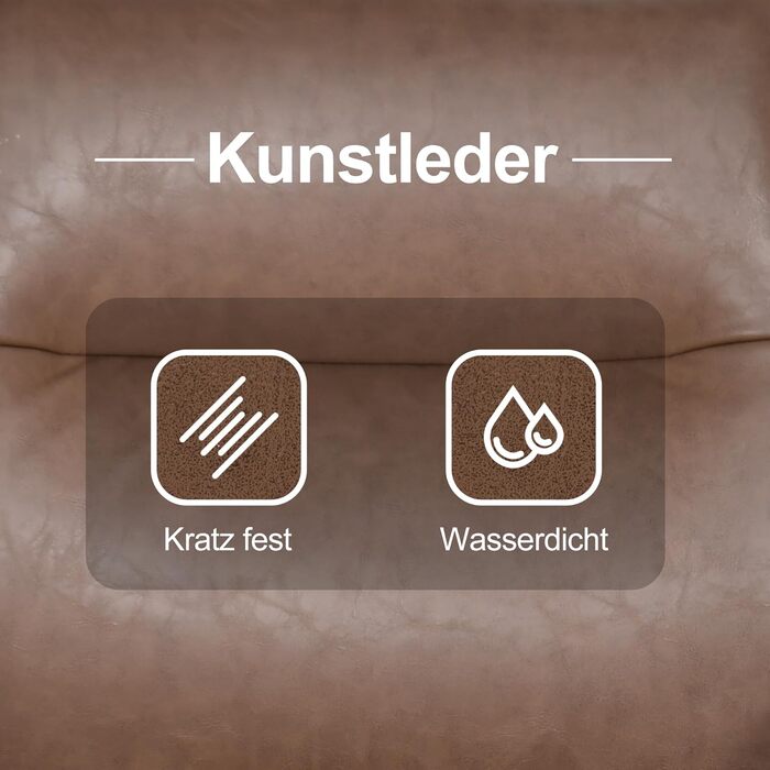 Офісне крісло Duhome з регулюванням висоти, поворот на 360°, матеріал PVC, для офісу, вітальні, спальні, коричневе