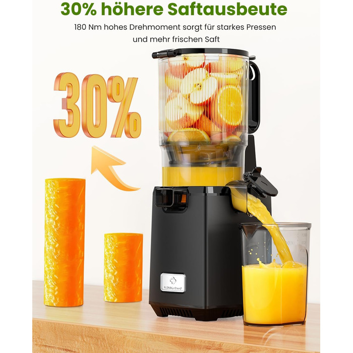 Шнекова соковижималка LINKChef Slow Juicer, 250Вт, для цілих овочів та фруктів, широкий отвір 130мм, чаша 1.8л, з функцією реверсу, без BPA