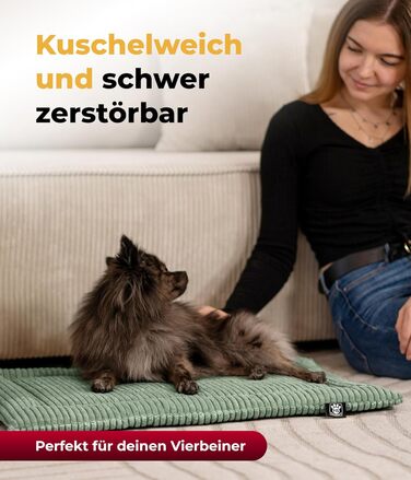Килимок для собак HS-Hundebett® з флісу, XS (45x65 см) – двосторонній, миючий, теплий, комфортний, зелений, Made in Germany
