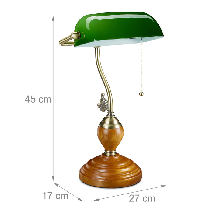Relaxdays Banker's Lamp with Pull Switch