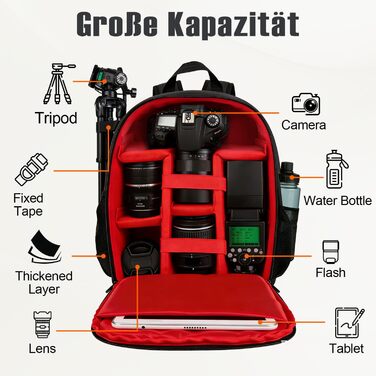 Професійний фоторюкзак Kamerarucksack для DSLR/SLR камер, об'єктивів та штативів - водонепроникний, унісекс