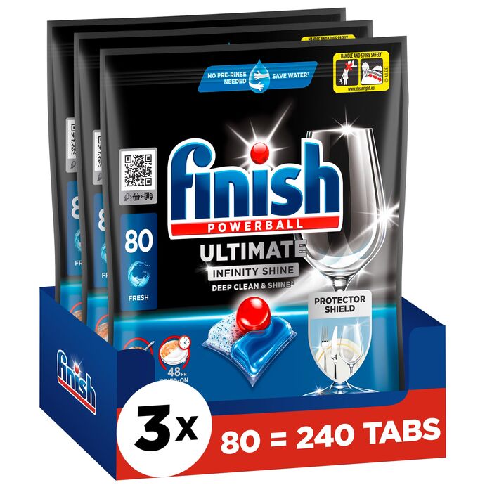 Таблетки для посудомийної машини Finish Ultimate Infinity Shine, економ-упаковка 240 шт