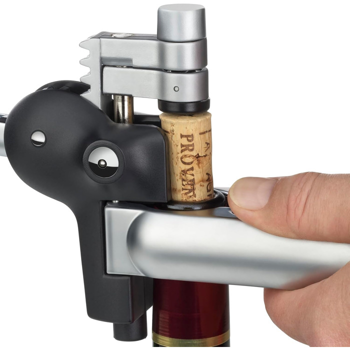 WMF Baric Corkscrew Wine 19 x 11 x 15 cm, Corkscrew with foil cutter, professional wine bottle opener, bottle opener for wine and Prosecco, wine opener, effortless operation