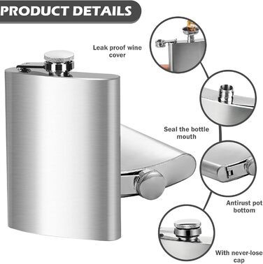 Набір фляг з нержавіючої сталі, рожевий, 8oz/240мл: фляга + 2 стаканчика, для подорожей, вечірок, подарунків