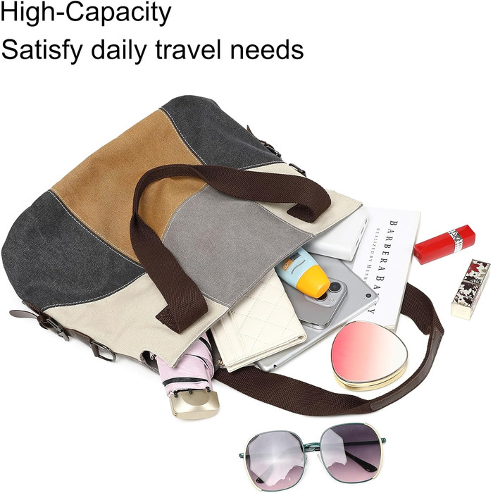 Жіноча сумка-шопер Canvas Retro Hobo великої місткості, сіра повсякденна сумка через плече для навчання та міста