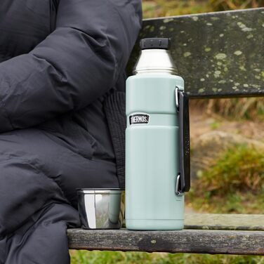 King Stainless Steel Flask with Handle - 1.2L / 1200ml - Cranberry Red