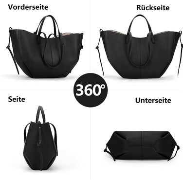 Велика жіноча сумка-шопер TIAASTAP зі штучної шкіри, елегантна сумка на плече для університету, покупок, подорожей, чорна