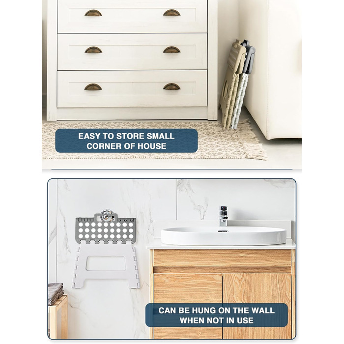 Складний стілець HOUSE DAY 22см, сірий та білий - для дому, кемпінгу, пікніка, дітей