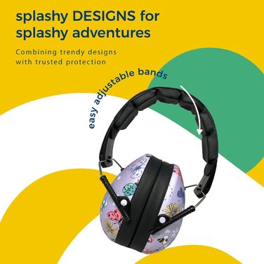 Банд дитячий навушник для захисту від шуму для дівчаток та хлопчиків від 2 років - м'який та регульований - (Метелик)