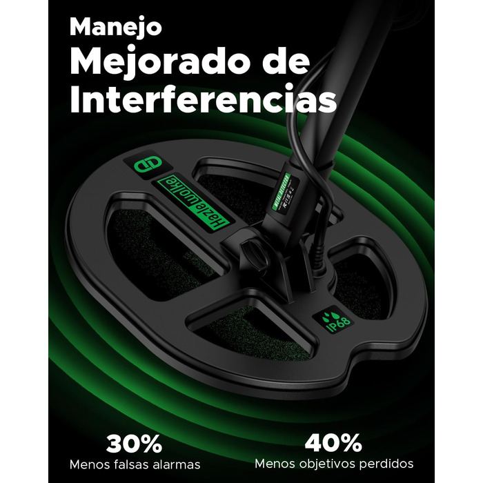 Металошукач Profi з водонепроникною котушкою 11'' DD, глибина виявлення 12''/30 см, висока чутливість до золота, 5 професійних режимів, Pinpoint для срібла